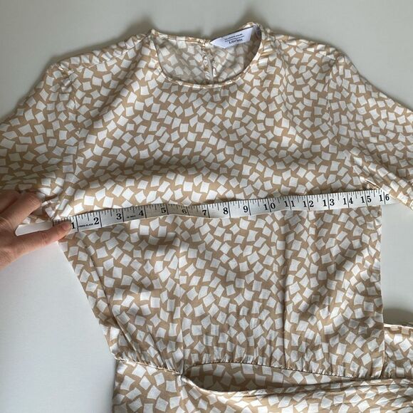 & Other Stories Tan and White Knot Detail Mini Dress Size 0 - Picture 12 of 13